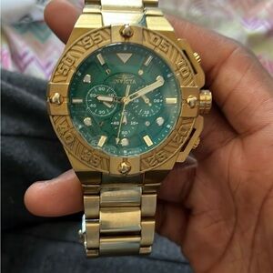 Invicta Gold and Green Watch